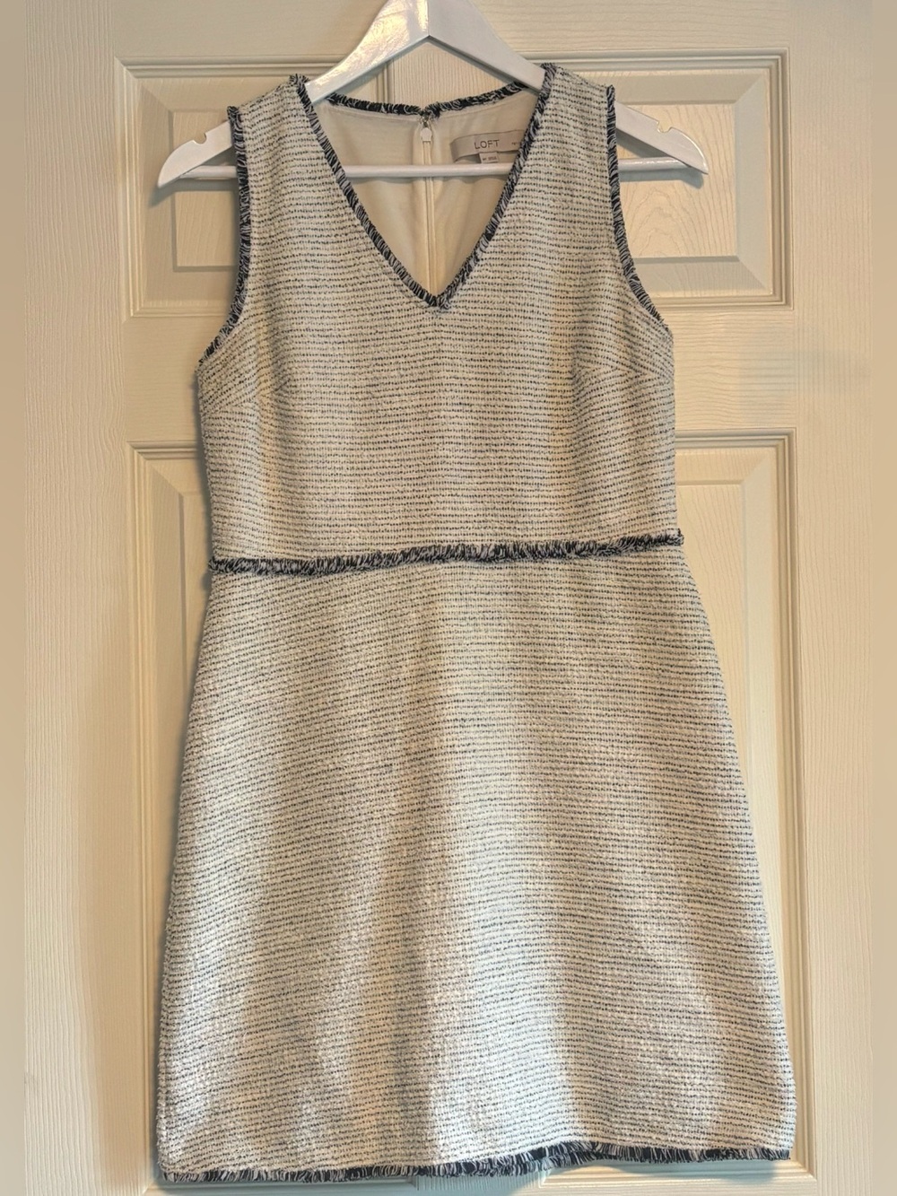 LOFT Fringe Bouclé Fit & Flare Mini Dress 8P